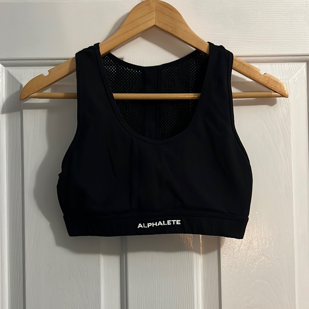 Alphalete size small black sport top mesh back